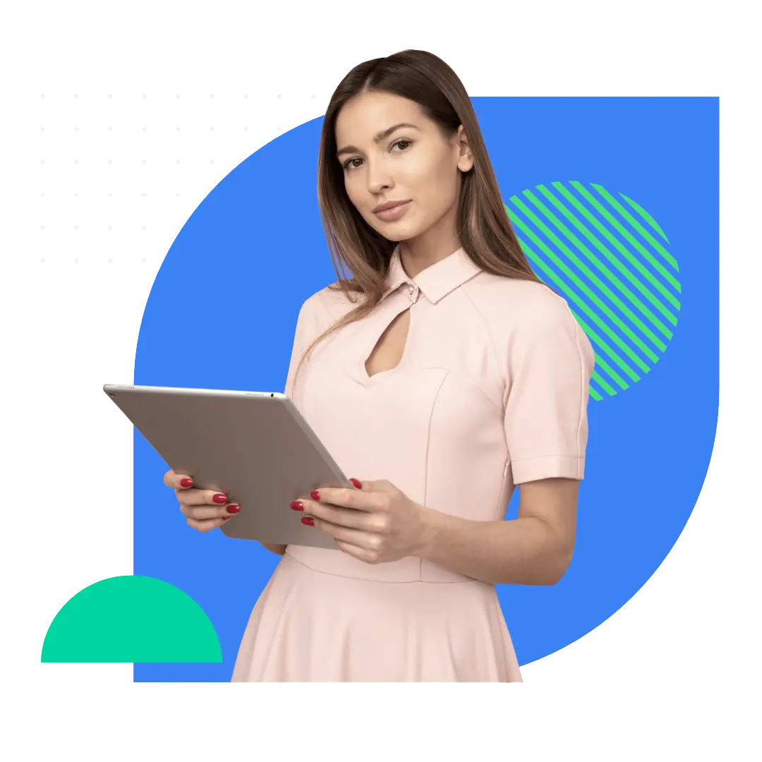 Medical professional using CMEGenius™ LMS on a tablet to manage accredited CME courses and continuing education programs